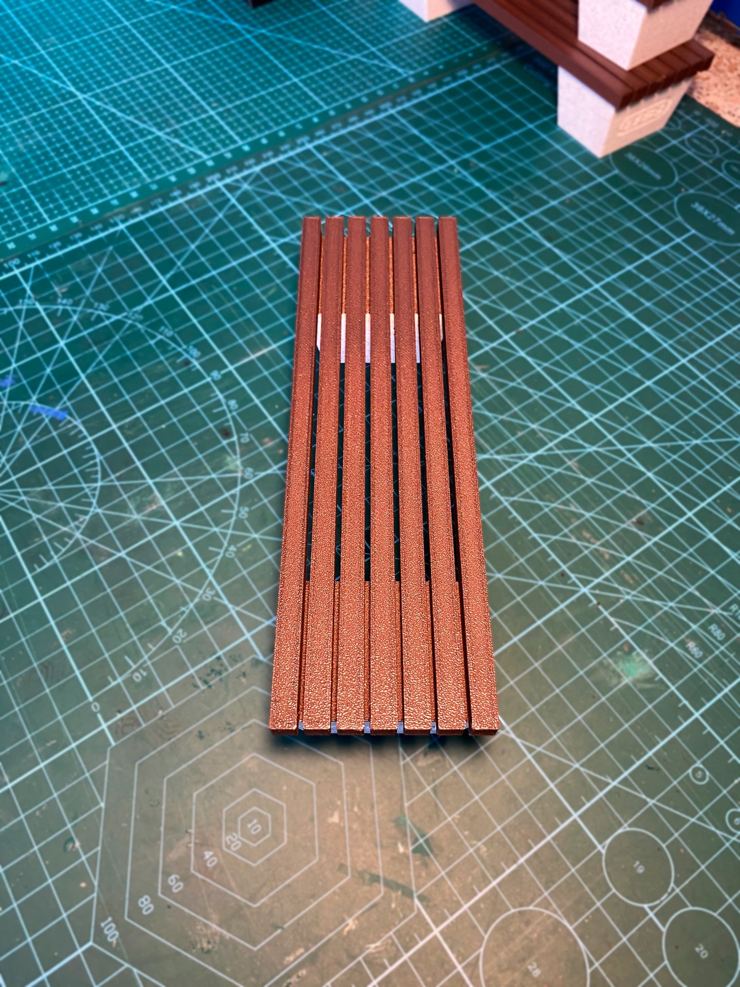 Fingerskateboard Park Bench V1, 3D printed urban park bench fingerboard ramp