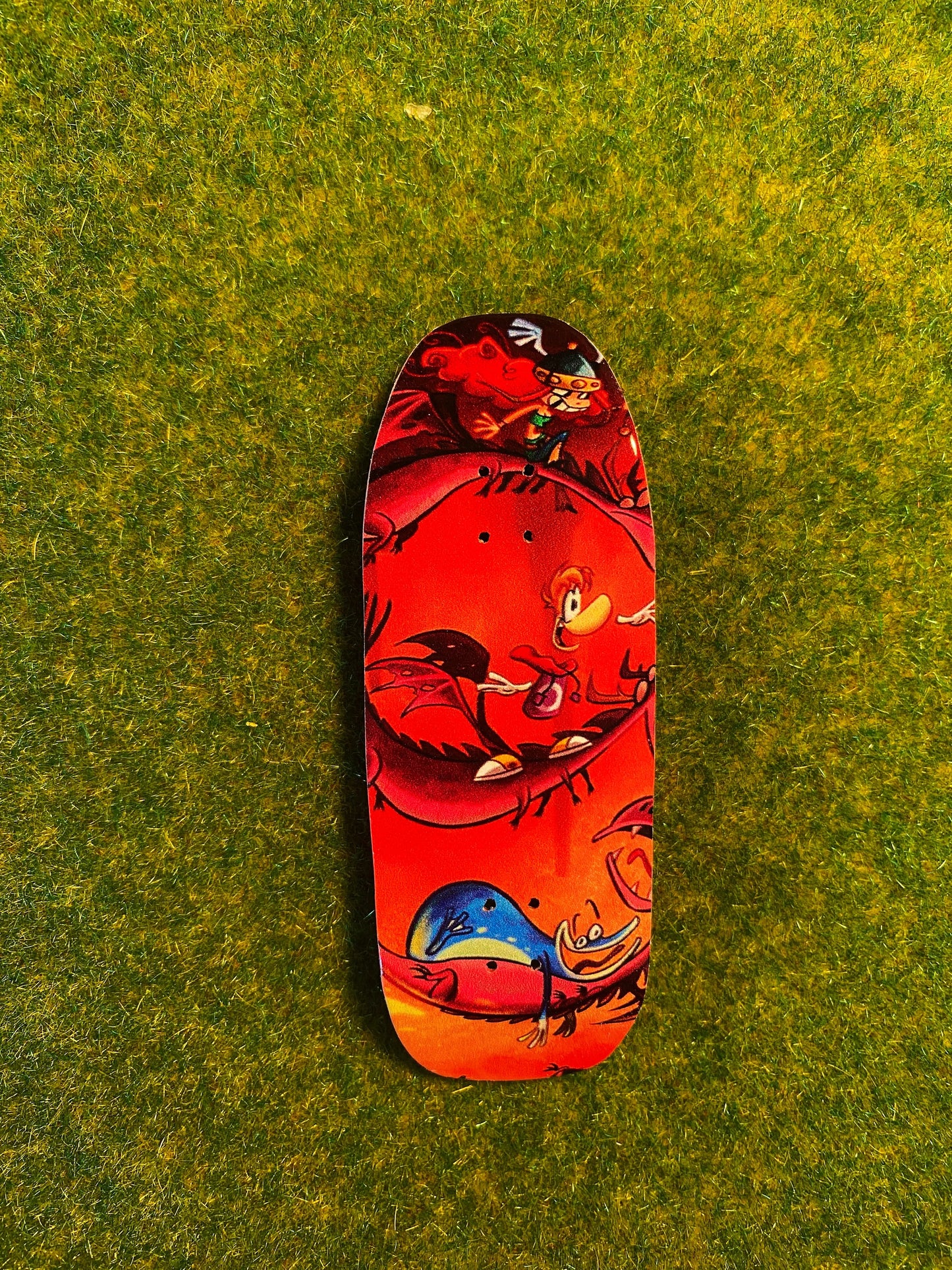 Rayman fingerboard deck, unique engraved pro fingerskateboard 34/35 mm x 96/97 mm