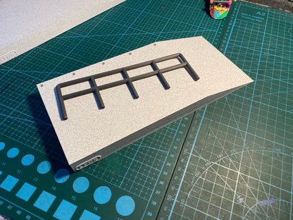 Kicker to Rail obstacle, 3D printed marble ramp fingerskateboard