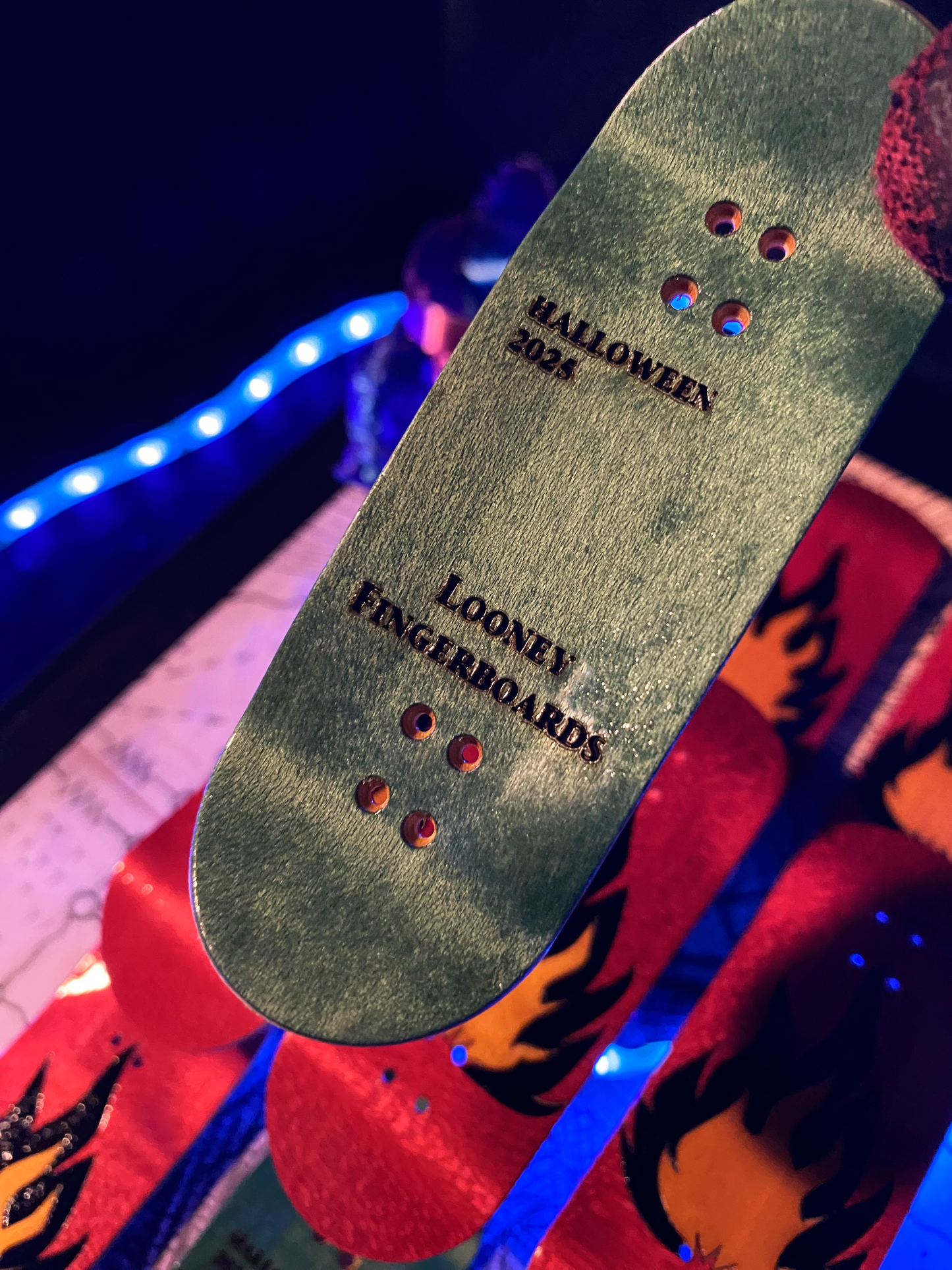 FLAME split ply Fingerboard, pro finger skateboard 34x96 mm, fingerboard split-ply handmade