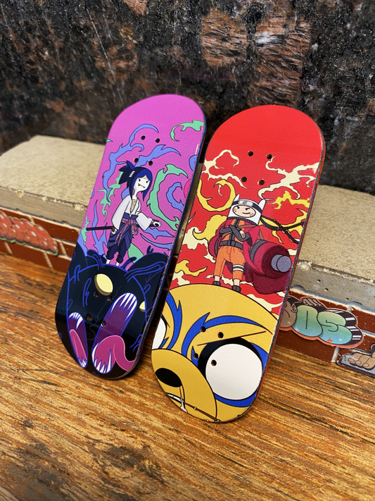 Adventure Time Fingerskateboard, 33.5 x 96mm, professional maple fingerboard