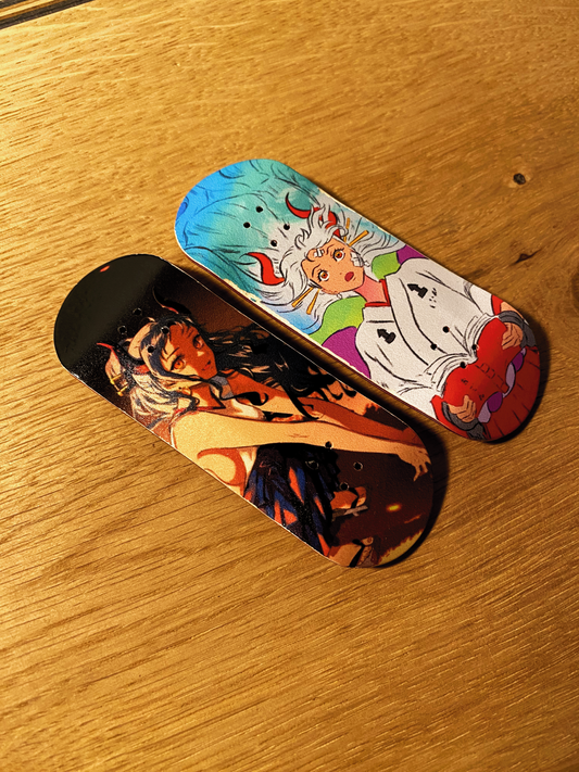 Yamato One Piece fingerboard deck, unique engraved pro fingerskateboard 34mm x 96mm
