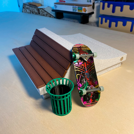 Kinked park bench
