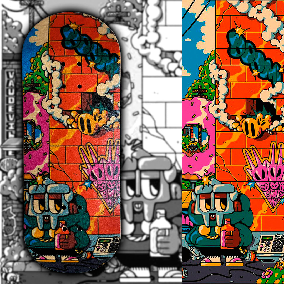 MFDOOM fingerskateboard, fingerboard professional 34mm x 98mm