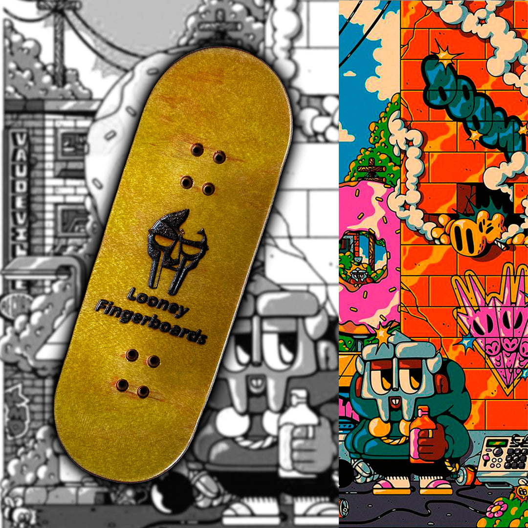 MFDOOM fingerskateboard, fingerboard professional 34mm x 98mm