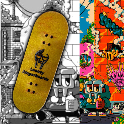 MFDOOM fingerskateboard, fingerboard professional 34mm x 98mm