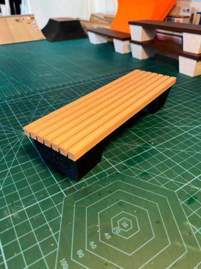 Fingerskateboard Park Bench V1, 3D printed urban park bench fingerboard ramp
