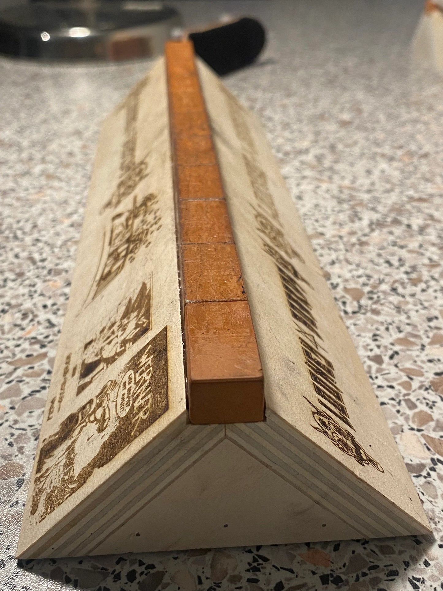 Wooden fingerboard real brick bank ramp - finger skateboard obstacle wood, mini brick toy ramp
