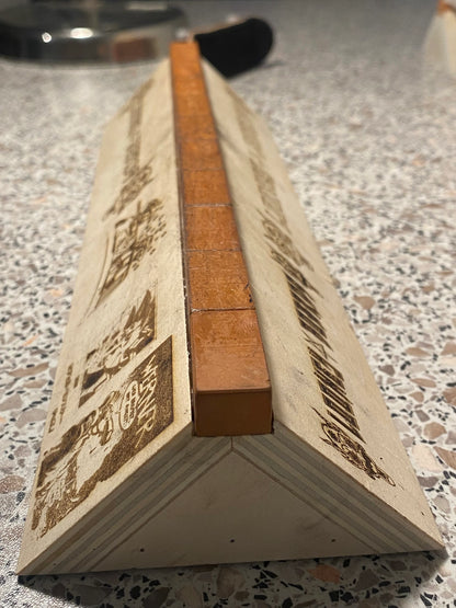 Wooden fingerboard real brick bank ramp - finger skateboard obstacle wood, mini brick toy ramp