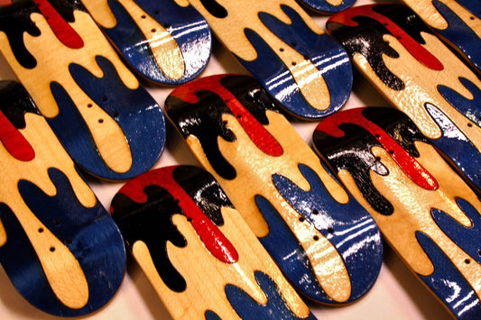 ZIMA BLUE split ply Fingerboard, pro finger skateboard 34 mm x 98 mm, fingerboard split-ply handmade