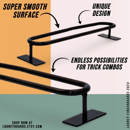 NEW unique fingerboard flatrail round, Fingerskateboard flatrail circle round unique