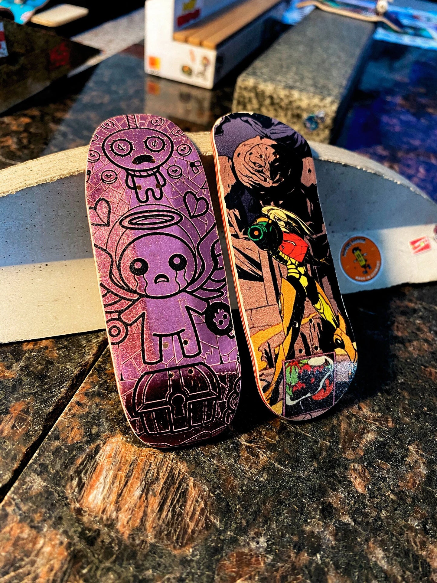 Professional fingerboard deck, unique engraved pro fingerskateboard 34/35 mm x 96/97 mm