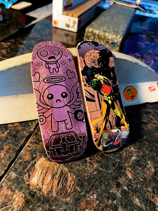 Professional fingerboard deck, unique engraved pro fingerskateboard 34/35 mm x 96/97 mm