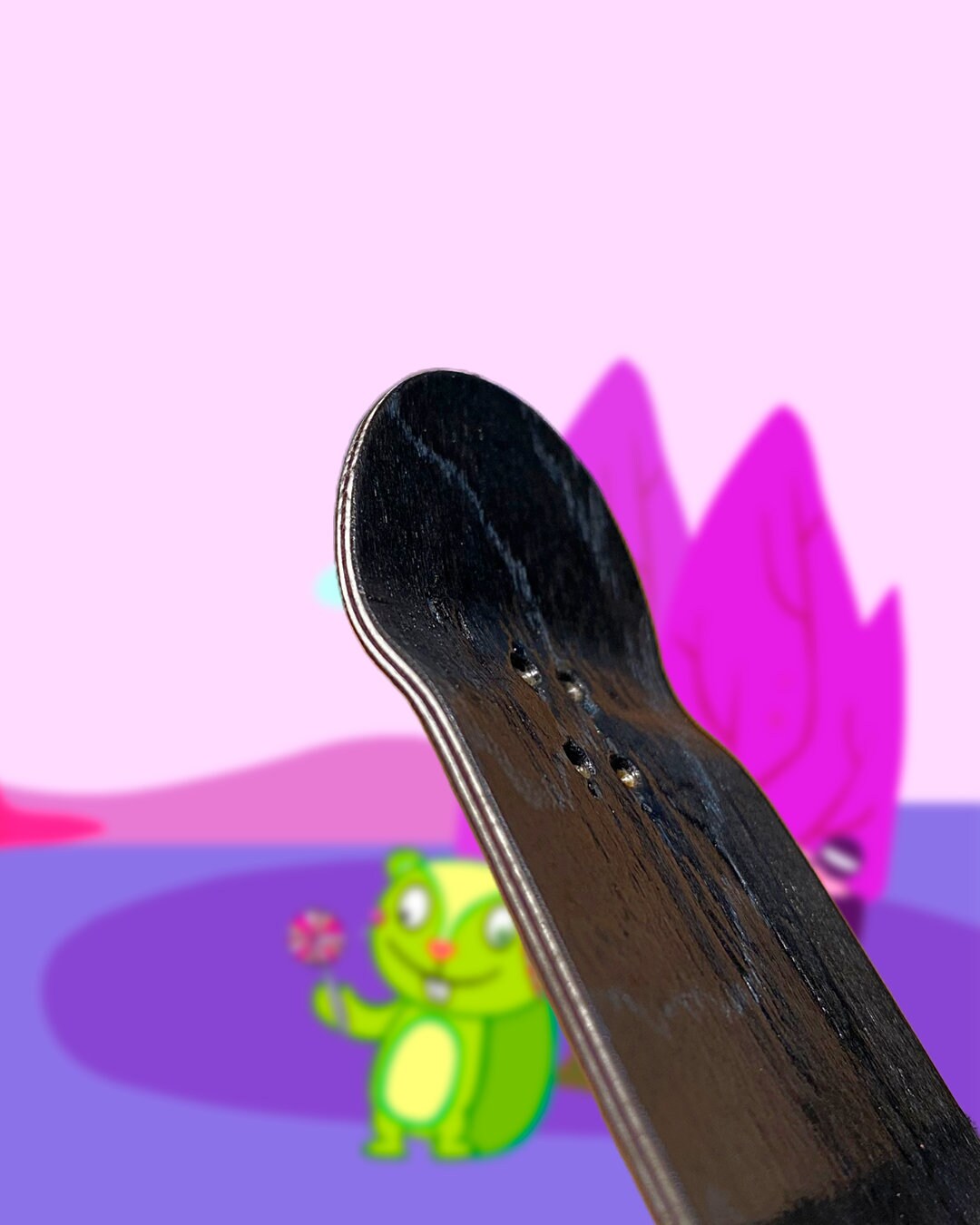 HappyTreeFriends fingerboard deck, unique engraved pro fingerskateboard 33,5mm x 96mm