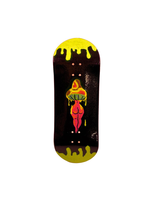 Professional fingerboard deck, unique handpainted engraved pro fingerskateboard 34mm x 98mm